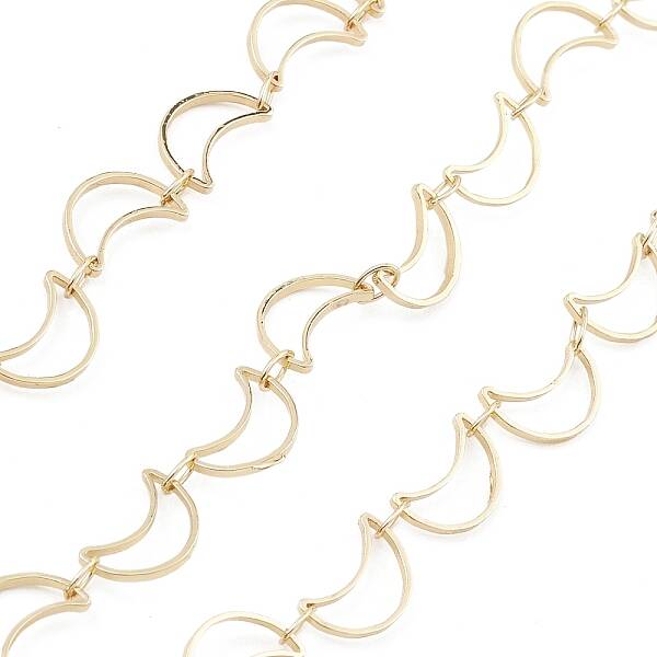 Brass Hollow Moon Link Chains
