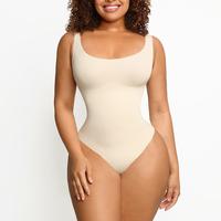 FeelinGirl Bodysuits for Women Tummy Control Shapewear Seamless Scoop Neck Thong Bodysuit Sculpting Shaper Tank  Jumpsuit Fas...