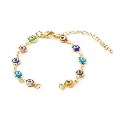 Evil Eye Lampwork Link Chain Bracelet Making