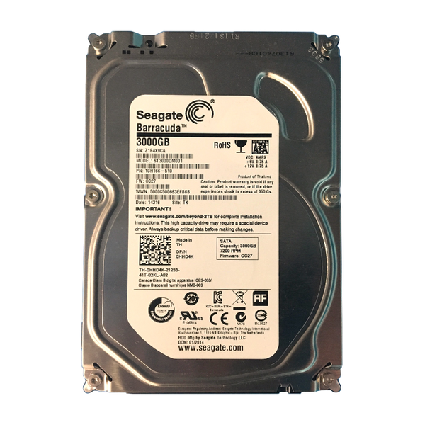 HHD4K Dell 3TB 6Gb/s SATA 7200 3.5-inch 64MB Hard Drive