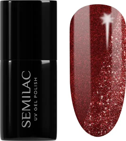 Semilac UV Hybrid Day and Night Gel Nail Polish with UV/LED Lamp Color 396 Flash And Blush 7 ml
