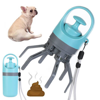Dog Pooper Scooper with Built-in Bag Dispenser, Eight-Claw Pet Waste Shovel, Toilet Picker for Dogs