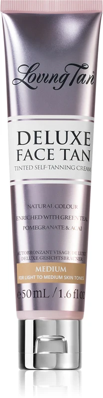 Loving Tan Deluxe Tan Self-Tanning Face Cream Color Medium 50ml