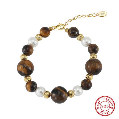 Natural Tiger Eye Beaded Bead Bracelets