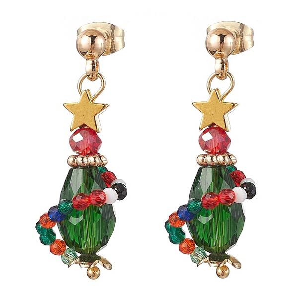 Brass with 304 Stainless Steel Earring