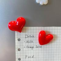 Fridge Magnets, 2pcs Heart Shaped Refrigerator Magnet for Kitchen, Heart Shaped Magnetic Fridge Magnet, Cute Resin Magnet, Fr...