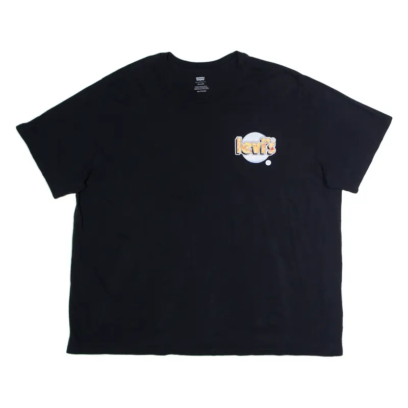 LEVI'S Relaxed Fit Mens T-Shirt Black Crew Neck 2XL