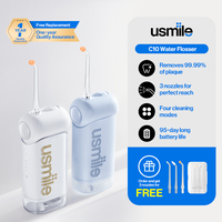 usmile C10 Water Flosser 99.99% Plaque Removal with Guiding Nozzle, 4 Modes Cordless Oral Irrigator, Portable 95-Day Battery ...