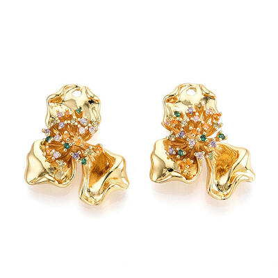 Brass Micro Pave Cubic Zirconia Pendants
