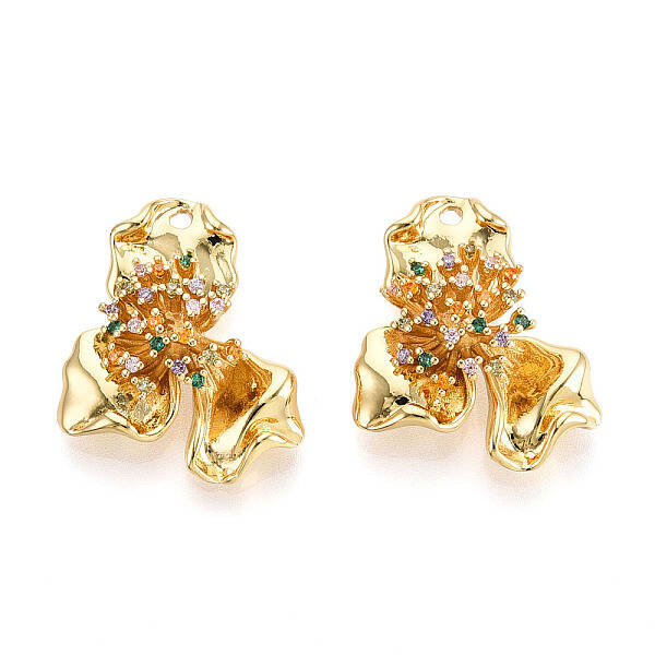 Brass Micro Pave Cubic Zirconia Pendants