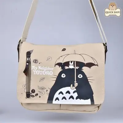 Totoro Canvas Satchel Bag, Japanese Shoulder Handbag,Back to school essentials,Beach,Summer Gifts