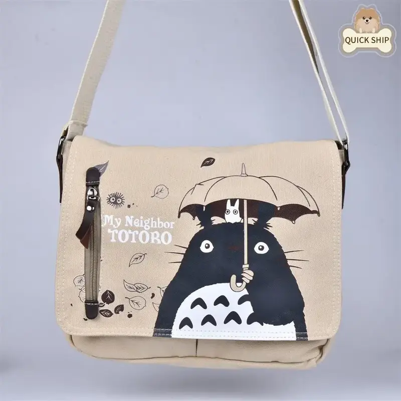 Totoro Canvas Satchel Bag, Japanese Shoulder Handbag,Back to school essentials,Beach,Summer Gifts