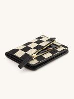 Checked Pattern Wallets for Women, Fashionable Plaid Pattern Card Holder, Slim Bifold Credit Card Holder Minimalist Zipper Co...
