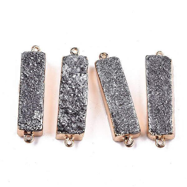 Natural Druzy Agate Links Connectors