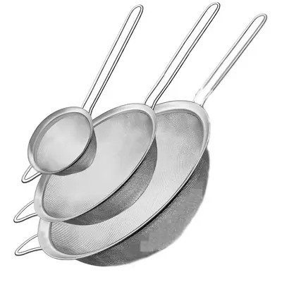 Fine Mesh Strainer, 1 Count Stainless Steel Wire Strainers For Kitchen, Multipurpose Metal Fine Sieve with Handle, Perfect Fo...