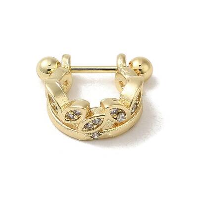 Rack Plating Brass Pave Clear Cubic Zirconia Nose Studs for Women Men