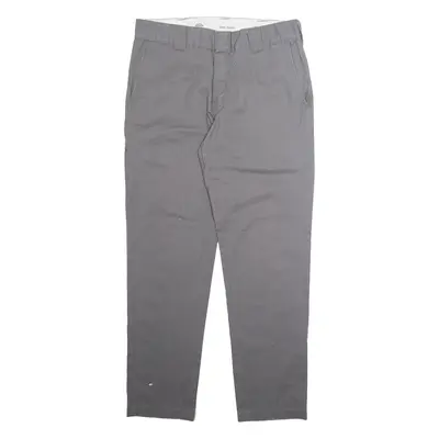 DICKIES Chino Mens Trousers Grey Slim Tapered W34 L32