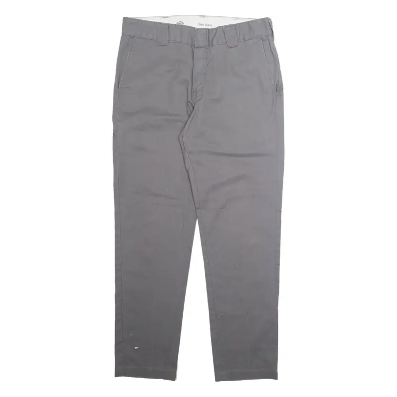 DICKIES Chino Mens Trousers Grey Slim Tapered W34 L32
