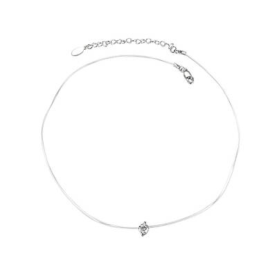Rhodium Plated Sterling Silver Cubic Zirconia Pendant Necklaces