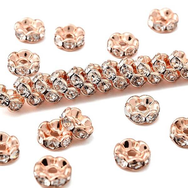 Brass Rhinestone Spacer Beads