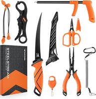 KastKing SteelStream/ ToughTide  Fishing Tool Kit - Fishing Pliers with Lanyard, Fillet Knife, Floating Fish Lip Gripper, Fis...