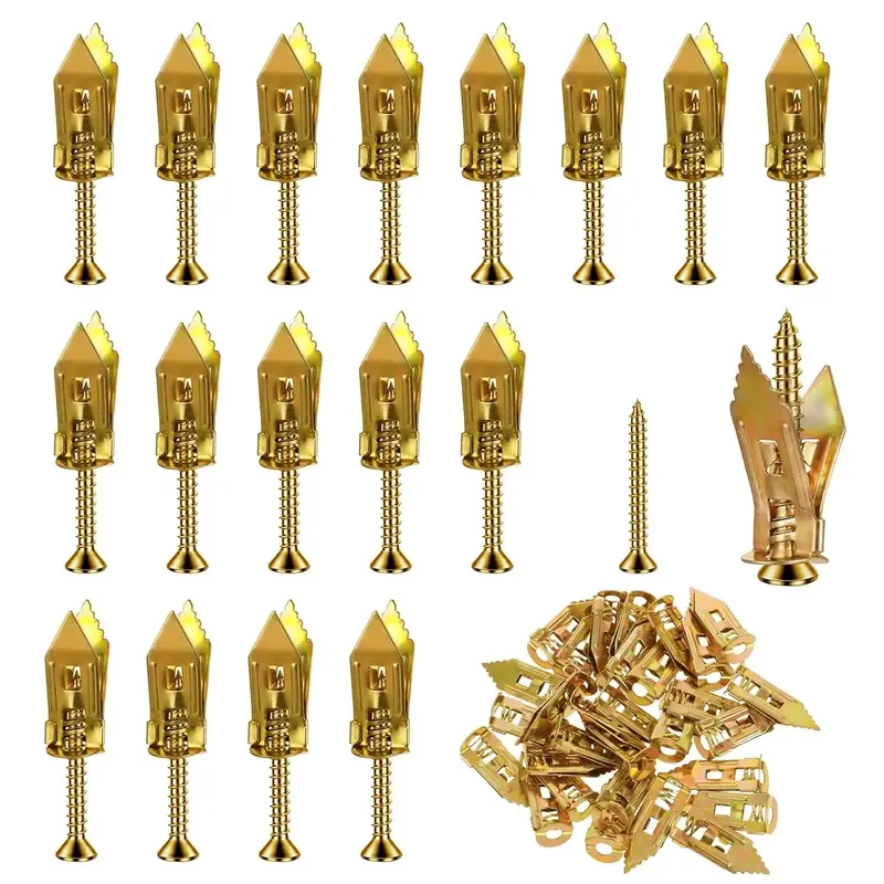 SEESE 40 Pcs Drywall Self Drilling Anchors Screws Drywall (0.47*1.18inch) Upgraded Self Drilling Drywall Anchors with Screws,...