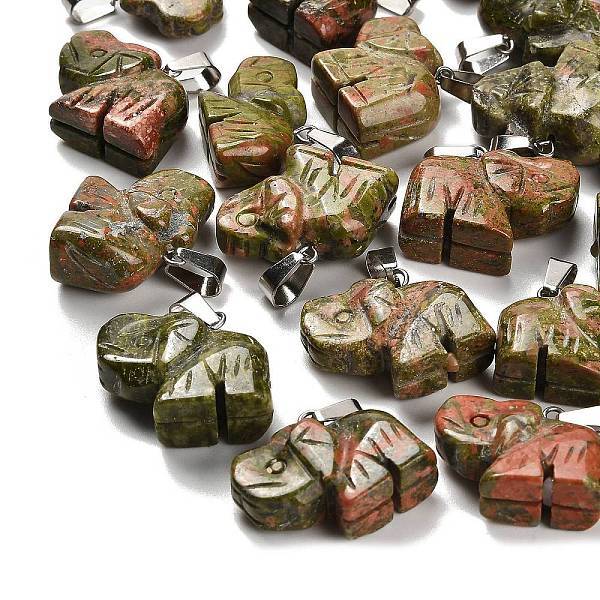 Natural Unakite Pendants