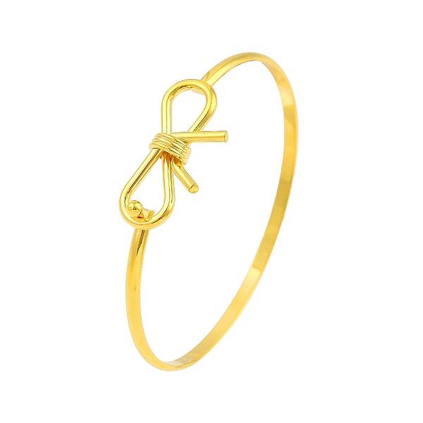Adjustable Bowknot Brass Torque Bangles for Women
