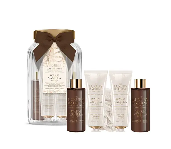 The Luxury Bathing Company Set Regalo In Barattolo Di Vetro Vaniglia 5 Pezzi