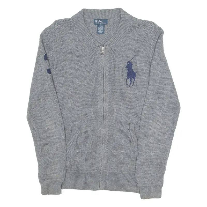 POLO RALPH LAUREN Boys Jumper Grey Tight Knit L