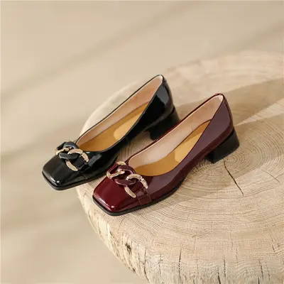 CHIKO Onawa Square Toe Block Heels Pumps Shoes