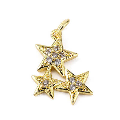 Brass Micro Pave Clear Cubic Zirconia Pendants