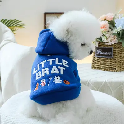 Little Brat Letter Pattern Pet Hoodie, Cute Pet Clothes for Small Dogs, Pet Clothes for Daily Wear, Dog & Cat Clothing