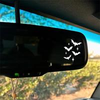 Bat Pattern Car Rearview Mirror Sticker, Self-adhesive Glossy Vinyl Sticker for Glass, Animal Theme Irregular Shape Mirror Em...