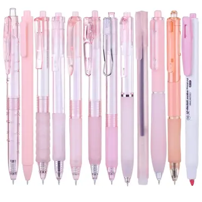 Gel Ink Pen Set, 12pcs/set Cute 3 Types Of Nib Fine Point Retractable Pen, Writing Pen for Home, School, Office, Stationery S...