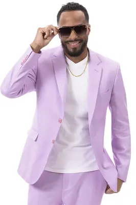 Lilac Lavender Men's Summer Linen Suit - Modern Fit Casual Style