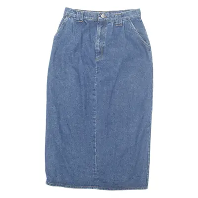 Womens Straight Skirt Blue Midi Denim M
