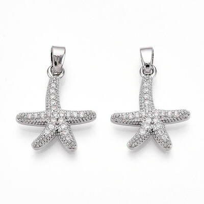 Brass Micro Pave Cubic Zirconia Pendants