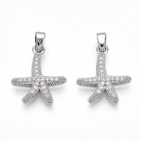 Brass Micro Pave Cubic Zirconia Pendants