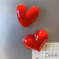 Heart Shaped Refrigerator Magnet, 2 Counts Mini Cute Decorative Magnet, Personalized Fridge Magnet for Kitchen Office Whitebo...