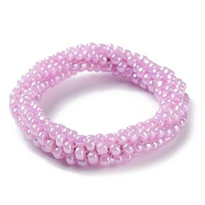 Crochet Glass Beads Braided Stretch Bracelet