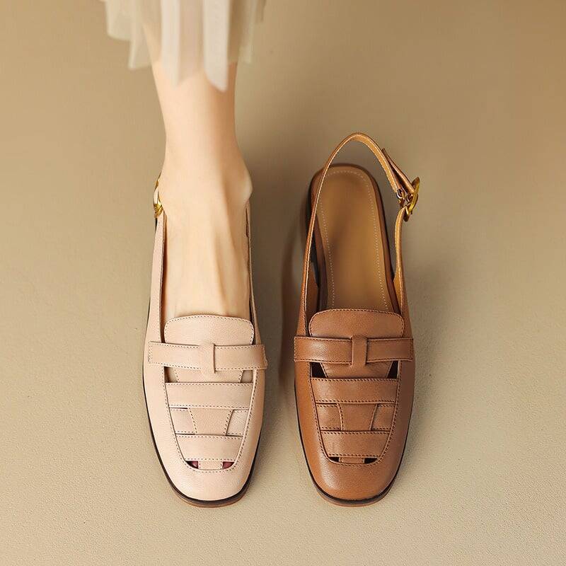 CHIKO Zariyah Square Toe Block Heels Slingback Shoes