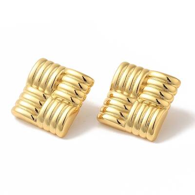 Rack Plating Brass Enamel Stud Earrings