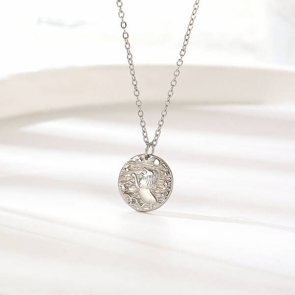 Elegant Stainless Steel Lion Pendant Necklace for Women's Daily Wear