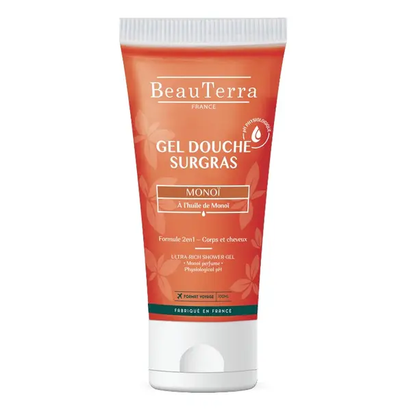 BeauTerra Surgras Shower Gel - Monoï 100 mL - Travel Size