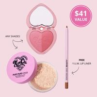 KimChi Chic Beauty Blushed & Bright Bundle - Puff Puff Pass & Thailor Collection Blush Duo Makeup Kit Set Makeup Palette Set ...