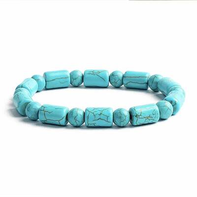 Turquoise Bracelet with Elastic Rope Bracelet