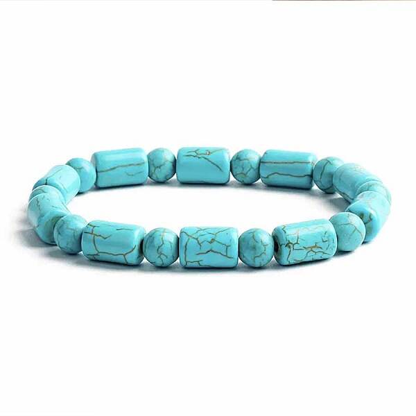 Turquoise Bracelet with Elastic Rope Bracelet