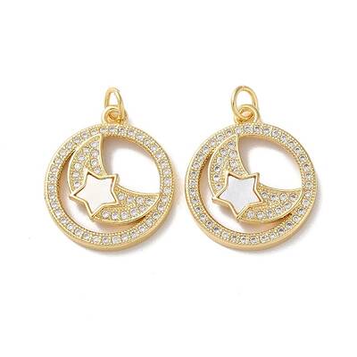 Brass Micro Pave Cubic Zirconia Pendants