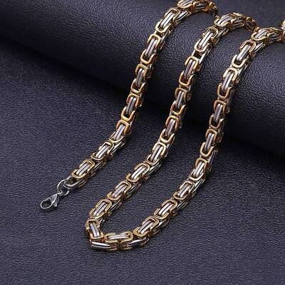 Stainless Steel Byzantine Chain Necklaces for Men